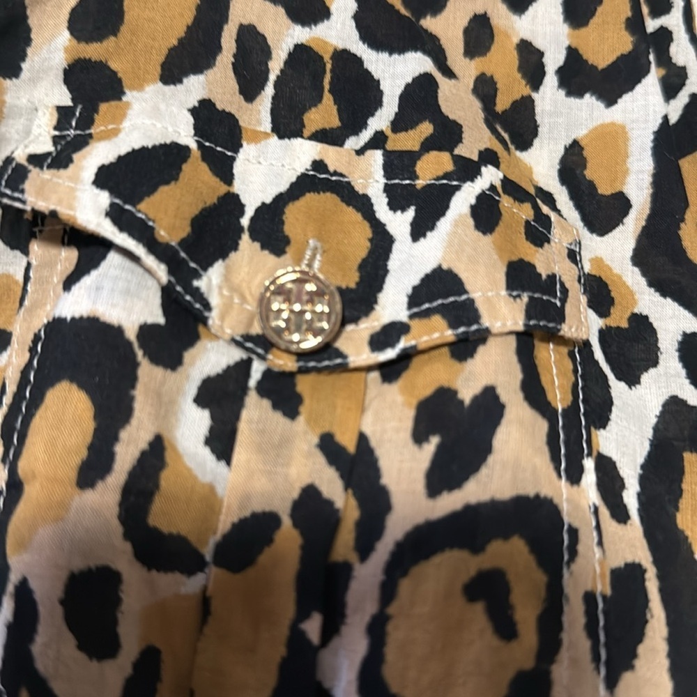 Tory Burch - Leopard Print Button-Up Shirt - Picture 2 of 8